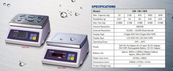 CAS SW-1WR-10 - 10kg / 1g - Image 2
