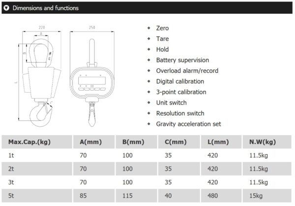 SENS T+ series - HS-T-1000 - 1 Ton - 0.2-0.5 kg - Image 3