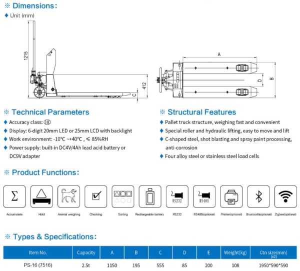Pallet Jack Scale - SENS™ PS-i16 - Image 6